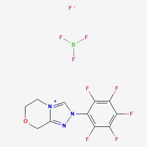 molecular formula C11H7BF9N3O B8100575 2-(2,3,4,5,6-Pentafluorophenyl)-6,8-dihydro-5H-[1,2,4]triazolo[3,4-c][1,4]oxazin-4-ium;trifluoroborane;fluoride 