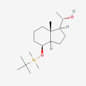 molecular formula C18H36O2Si B8100589 (S)-1-[(1S,3aR,4S,7aR)-4-(tert-Butyldimethyl-silanyloxy)7a-methyl-octahydro-inden-1-yl]ethanol 