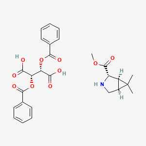 molecular formula C27H29NO10 B8100591 Methyl (1R,2S,5S)-6,6-dimethyl-3-azabicyclo[3.1.0]hexane-2-carboxylate (2S,3S)-2,3-bis(benzoyloxy)succinate 