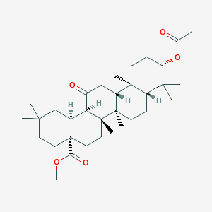 molecular formula C33H52O5 B8100592 Methyl (4aS,6aR,6bR,8aR,10S,12aR,12bR,14aR,14bS)-10-acetoxy-2,2,6a,6b,9,9,12a-heptamethyl-14-oxoicosahydropicene-4a(2H)-carboxylate 