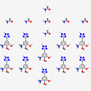 molecular formula C111H159N57O27 B8100629 2-amino-6-methoxy-4-(2-methyltetrazol-5-yl)phenol;N,N-dimethylformamide 