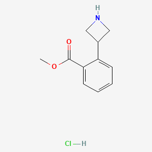 molecular formula C11H14ClNO2 B8100675 Methyl 2-(azetidin-3-yl)benzoate hydrochloride 