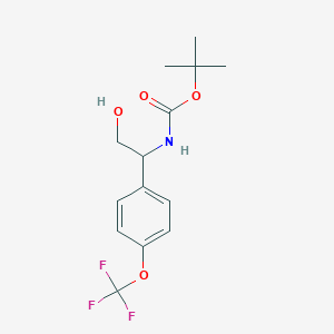 molecular formula C14H18F3NO4 B8100684 Tert-butyl (2-hydroxy-1-(4-(trifluoromethoxy)phenyl)ethyl)carbamate 