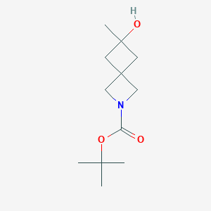molecular formula C12H21NO3 B8100694 tert-Butyl 6-hydroxy-6-methyl-2-azaspiro[3.3]heptane-2-carboxylate 