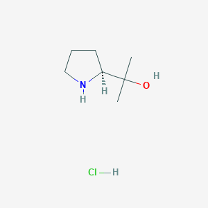molecular formula C7H16ClNO B8100705 (S)-2-(吡咯烷-2-基)丙烷-2-醇盐酸盐 