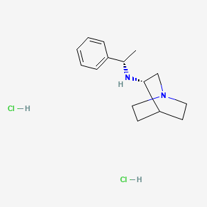 molecular formula C15H24Cl2N2 B8100797 (+)-N-(1(S)-Phenylethyl)-1-azabicyclo[2.2.2]octan-3(R)-amine hydrochloride 