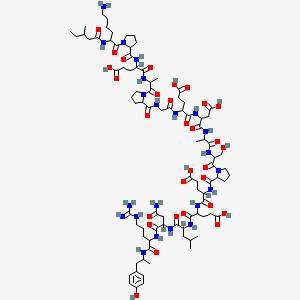 molecular formula C87H136N22O30 B8100809 Peptide YY (3-36) (human) trifluoroacetate salt H-Ile-Lys-Pro-Glu-Ala-Pro-Gly-Glu-Asp-Ala-Ser-Pro-Glu-Glu-Leu-Asn-Arg-Tyr-Tyr-Ala-Ser-Leu-Arg-His-Tyr-Leu-Asn-Leu-Val-Thr-Arg-Gln-Arg-Tyr-NH2 trifluoroacetate salt 