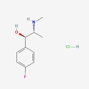 molecular formula C10H15ClFNO B8100835 rel-4-fluoro-alphaS-[1S-(methylamino)ethyl]-benzenemethanol,monohydrochloride 
