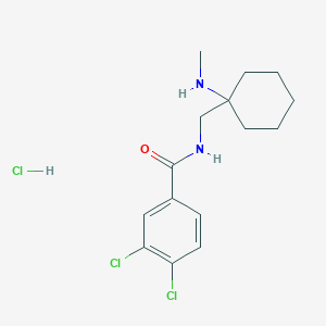 molecular formula C15H21Cl3N2O B8100887 3,4-dichloro-N-((1-(methylamino)cyclohexyl)methyl)benzamide,monohydrochloride 