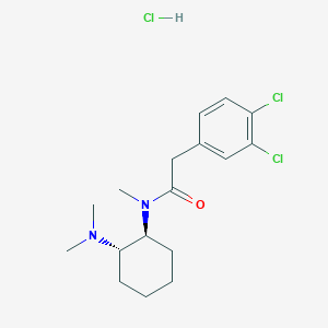 molecular formula C17H25Cl3N2O B8100890 trans-3,4-dichloro-N-[2-(dimethylamino)cyclohexyl]-N-methyl-benzeneacetamide,monohydrochloride 