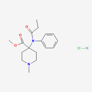 molecular formula C17H25ClN2O3 B8100899 1-Methyl-4-[(1-oxopropyl)phenylamino]-4-piperidinecarboxylicacid,methylester,monohydrochloride 
