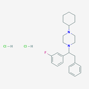 molecular formula C24H33Cl2FN2 B8100945 1-环己基-4-(1-(3-氟苯基)-2-苯乙基)哌嗪二盐酸盐 CAS No. 2707945-83-1