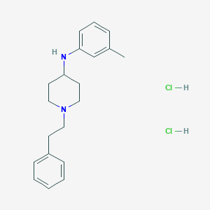 molecular formula C20H28Cl2N2 B8100953 N-(3-methylphenyl)-1-(2-phenylethyl)-4-piperidinamine,dihydrochloride 
