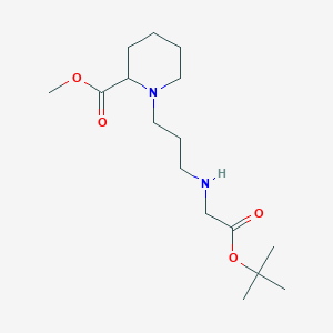 molecular formula C16H30N2O4 B8100955 1-(3-(Tert-butoxycarbonylmethylamino)propyl)piperidine-2-carboxylic acid methyl ester 