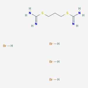 molecular formula C5H16Br4N4S2 B8100960 3-Carbamimidoylsulfanylpropyl carbamimidothioate;tetrahydrobromide 