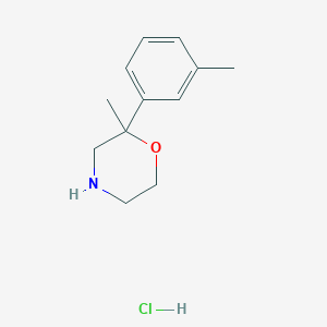 molecular formula C12H18ClNO B8100967 2-Methyl-2-(3-methylphenyl)morpholine hydrochloride 