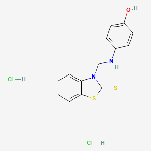 molecular formula C14H14Cl2N2OS2 B8100969 3-[[(4-Hydroxyphenyl)amino]methyl]benzothiazole-2-thione chloride 