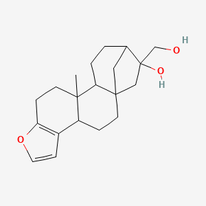 molecular formula C20H28O3 B8101037 7-(Hydroxymethyl)-10b-methyl-3b,4,5,6,7,8,9,10,10a,10b,11,12-dodecahydro-5a,8-methanocyclohepta[5,6]naphtho[2,1-b]furan-7-ol 