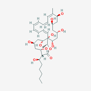 molecular formula C35H58O11 B8101046 (3R,4S,6S,8S,10R,12R,14R,16S,17Z,19Z,21Z,23Z,25Z,27S,28R)-4,6,8,10,12,14,16,27-octahydroxy-3-[(1R)-1-hydroxyhexyl]-17,28-dimethyl-1-oxacyclooctacosa-17,19,21,23,25-pentaen-2-one 
