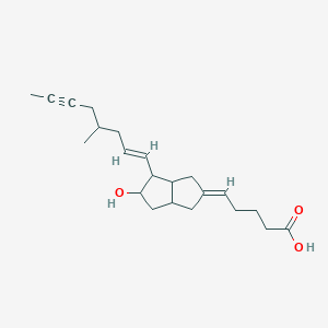 molecular formula C22H32O3 B8101055 (5E)-5-[5-hydroxy-4-[(E)-4-methyloct-1-en-6-ynyl]-3,3a,4,5,6,6a-hexahydro-1H-pentalen-2-ylidene]pentanoic acid 