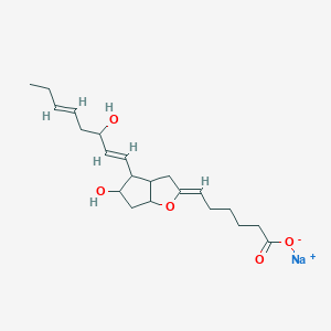 molecular formula C21H31NaO5 B8101154 sodium;(6Z)-6-[5-hydroxy-4-[(1E,5E)-3-hydroxyocta-1,5-dienyl]-3,3a,4,5,6,6a-hexahydrocyclopenta[b]furan-2-ylidene]hexanoate 