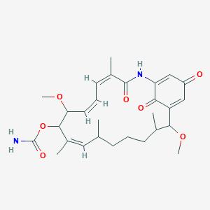 molecular formula C28H38N2O7 B8101158 [(4Z,6Z,10Z)-8,17-dimethoxy-4,10,12,16-tetramethyl-3,20,22-trioxo-2-azabicyclo[16.3.1]docosa-1(21),4,6,10,18-pentaen-9-yl] carbamate 