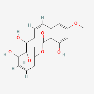 molecular formula C19H24O7 B8101164 (6Z,12Z)-8,9,10,18-tetrahydroxy-16-methoxy-4-methyl-3-oxabicyclo[12.4.0]octadeca-1(14),6,12,15,17-pentaen-2-one 