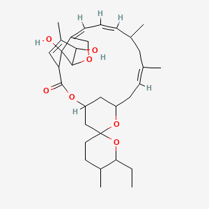 molecular formula C32H46O7 B8101178 (10Z,14Z,16Z)-6'-ethyl-21,24-dihydroxy-5',11,13,22-tetramethylspiro[3,7,19-trioxatetracyclo[15.6.1.14,8.020,24]pentacosa-10,14,16,22-tetraene-6,2'-oxane]-2-one 