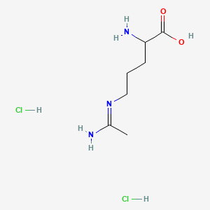 molecular formula C7H17Cl2N3O2 B8101198 2-Amino-5-(1-aminoethylideneamino)pentanoic acid;dihydrochloride 