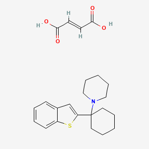 molecular formula C23H29NO4S B8101207 1-[1-(1-benzothiophen-2-yl)cyclohexyl]piperidine;(E)-but-2-enedioic acid 