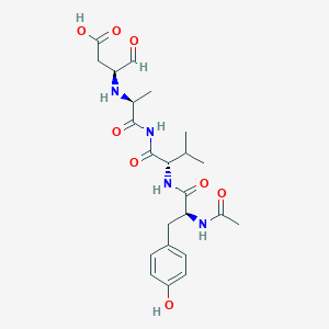 molecular formula C23H32N4O8 B8101268 (3S)-3-[[(2S)-1-[[(2S)-2-[[(2S)-2-acetamido-3-(4-hydroxyphenyl)propanoyl]amino]-3-methylbutanoyl]amino]-1-oxopropan-2-yl]amino]-4-oxobutanoic acid 