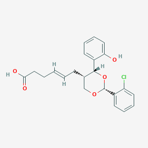 molecular formula C22H23ClO5 B8101294 (E)-6-[(2R,4R,5S)-2-(2-chlorophenyl)-4-(2-hydroxyphenyl)-1,3-dioxan-5-yl]hex-4-enoic acid 
