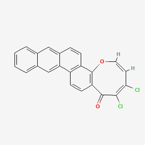 molecular formula C23H12Cl2O2 B8101311 (-)Bischloroanthrabenzoxocinone 