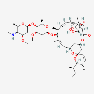 molecular formula C49H75NO13 B8101361 (1'R,2R,3S,4'S,6S,8'R,10'Z,12'S,13'S,14'Z,16'Z,20'R,21'R,24'S)-2-[(2S)-butan-2-yl]-21',24'-dihydroxy-12'-[(2R,4S,5S,6S)-4-methoxy-5-[(2S,4S,5R,6S)-4-methoxy-6-methyl-5-(methylamino)oxan-2-yl]oxy-6-methyloxan-2-yl]oxy-3,11',13',22'-tetramethylspiro[2,3-dihydropyran-6,6'-3,7,19-trioxatetracyclo[15.6.1.14,8.020,24]pentacosa-10,14,16,22-tetraene]-2'-one 