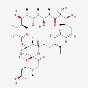 molecular formula C45H72O13 B8101362 (1R,4Z,5'S,6S,6'S,7R,8S,10R,11R,12S,14R,15S,16R,18Z,20Z,22R,25S,27S,28R,29R)-22-ethyl-7,11,14,15,28-pentahydroxy-6'-[(2R)-2-hydroxypropyl]-5',6,8,10,12,14,16,28,29-nonamethylspiro[2,26-dioxabicyclo[23.3.1]nonacosa-4,18,20-triene-27,2'-oxane]-3,3',9,13-tetrone 