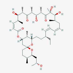 molecular formula C44H72O11 B8101396 (1S,4Z,5'S,6S,6'S,7R,8S,10R,11R,12S,14R,15S,16R,18Z,20Z,22R,25S,27R,29R)-22-ethyl-7,11,14,15-tetrahydroxy-6'-[(2R)-2-hydroxypropyl]-5',6,8,10,12,14,16,29-octamethylspiro[2,26-dioxabicyclo[23.3.1]nonacosa-4,18,20-triene-27,2'-oxane]-3,9,13-trione 