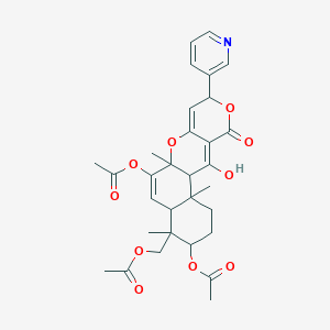 (5,9-Diacetyloxy-18-hydroxy-2,6,10-trimethyl-16-oxo-14-pyridin-3-yl-11,15-dioxatetracyclo[8.8.0.02,7.012,17]octadeca-8,12,17-trien-6-yl)methyl acetate