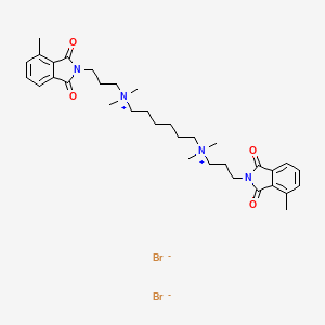 molecular formula C34H48Br2N4O4 B8101490 6-[Dimethyl-[3-(4-methyl-1,3-dioxoisoindol-2-yl)propyl]azaniumyl]hexyl-dimethyl-[3-(4-methyl-1,3-dioxoisoindol-2-yl)propyl]azanium;dibromide 