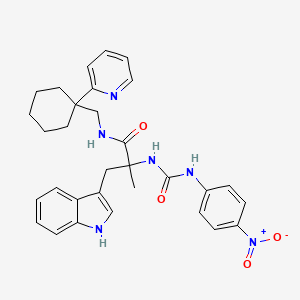 molecular formula C31H34N6O4 B8101517 3-(1H-indol-3-yl)-2-methyl-2-[(4-nitrophenyl)carbamoylamino]-N-[(1-pyridin-2-ylcyclohexyl)methyl]propanamide 