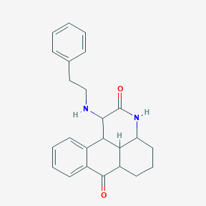 molecular formula C24H26N2O2 B8101527 16-(2-Phenylethylamino)-14-azatetracyclo[7.7.1.02,7.013,17]heptadeca-2,4,6-triene-8,15-dione 