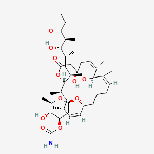 molecular formula C41H67NO11 B8101540 [(2R,3R,4R,6R)-3-hydroxy-6-[[(1R,5S,6R,8R,9Z,11R,15Z,17R)-1-hydroxy-5-[(2R,4R,5S,6S)-5-hydroxy-4,6-dimethyl-7-oxononan-2-yl]-6,8,16,18-tetramethyl-3-oxo-4,21-dioxabicyclo[15.3.1]henicosa-9,15,18-trien-11-yl]oxy]-2-methyloxan-4-yl] carbamate 