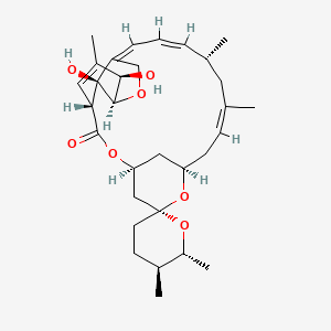molecular formula C31H44O7 B8101555 (1R,4S,5'S,6R,6'R,8R,10Z,13R,14Z,16Z,20R,21R,24S)-21,24-dihydroxy-5',6',11,13,22-pentamethylspiro[3,7,19-trioxatetracyclo[15.6.1.14,8.020,24]pentacosa-10,14,16,22-tetraene-6,2'-oxane]-2-one 
