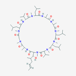molecular formula C61H109N11O12 B8101569 33-[(E)-1-hydroxy-2-methylhex-4-enyl]-1,4,7,10,12,15,19,25,28,30-decamethyl-6,9,18,24-tetrakis(2-methylpropyl)-3,21-di(propan-2-yl)-1,4,7,10,13,16,19,22,25,28,31-undecazacyclotritriacontane-2,5,8,11,14,17,20,23,26,29,32-undecone 