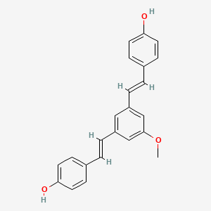 molecular formula C23H20O3 B8101716 Phenol, 4,4'-[(2-methoxy-1,4-phenylene)di-(1E)-2,1-ethenediyl]bis- 
