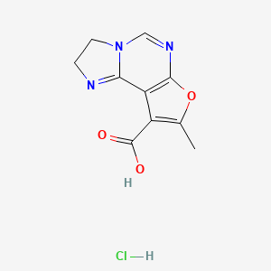 molecular formula C10H10ClN3O3 B8101885 11-Methyl-10-oxa-3,6,8-triazatricyclo[7.3.0.02,6]dodeca-1(9),2,7,11-tetraene-12-carboxylic acid;hydrochloride 