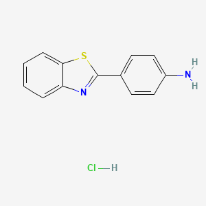 molecular formula C13H11ClN2S B8101886 4-(1,3-Benzothiazol-2-yl)aniline;hydrochloride 