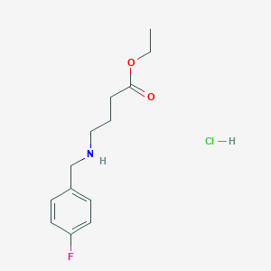 molecular formula C13H19ClFNO2 B8101912 Ethyl 4-[(4-fluorophenyl)methylamino]butanoate;hydrochloride 
