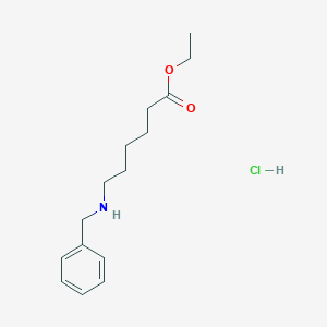 molecular formula C15H24ClNO2 B8101918 Ethyl 6-(benzylamino)hexanoate;hydrochloride 