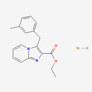 molecular formula C18H19BrN2O2 B8101964 Ethyl 3-[(3-methylphenyl)methyl]imidazo[1,2-a]pyridine-2-carboxylate;hydrobromide 