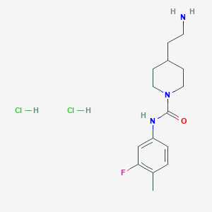 molecular formula C15H24Cl2FN3O B8101995 4-(2-aminoethyl)-N-(3-fluoro-4-methylphenyl)piperidine-1-carboxamide;dihydrochloride 